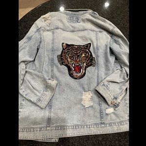 Express Jean Jacket with added stickers